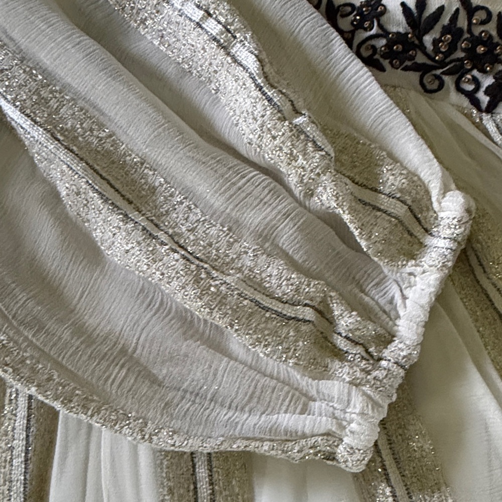 ANTHROPOLOGIE - VERB by Pallavi Singhee Black & White Beaded Maxi Dress S - Picture 11 of 16